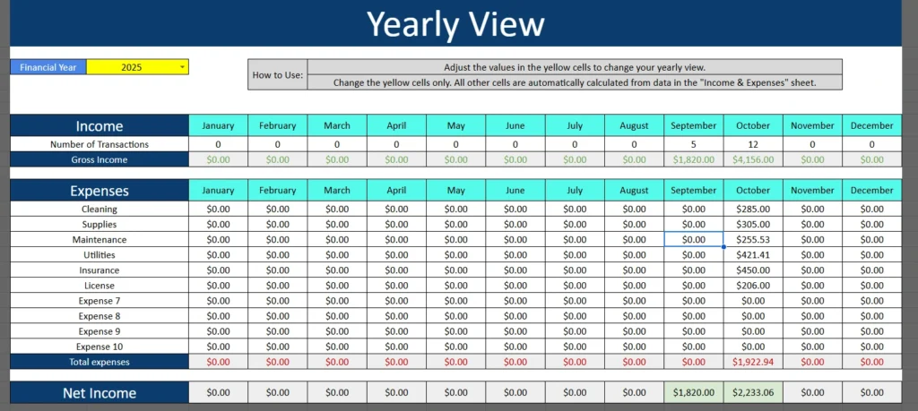 bookkeeping spreadsheet template made with google sheets