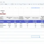 inventory spreadsheet