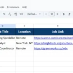 job application tracking spreadsheet made with google sheets