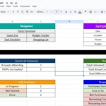 party planning spreadsheet made with google sheets