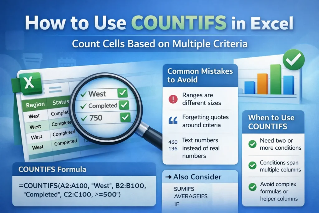 infographic for excel formula countifs
