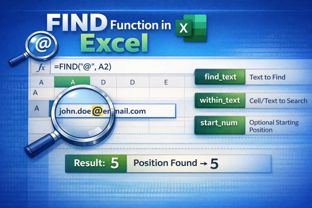 excel find function infographic