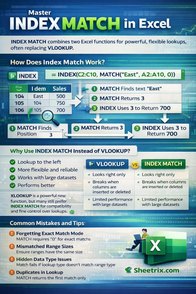 index match for excel infographic