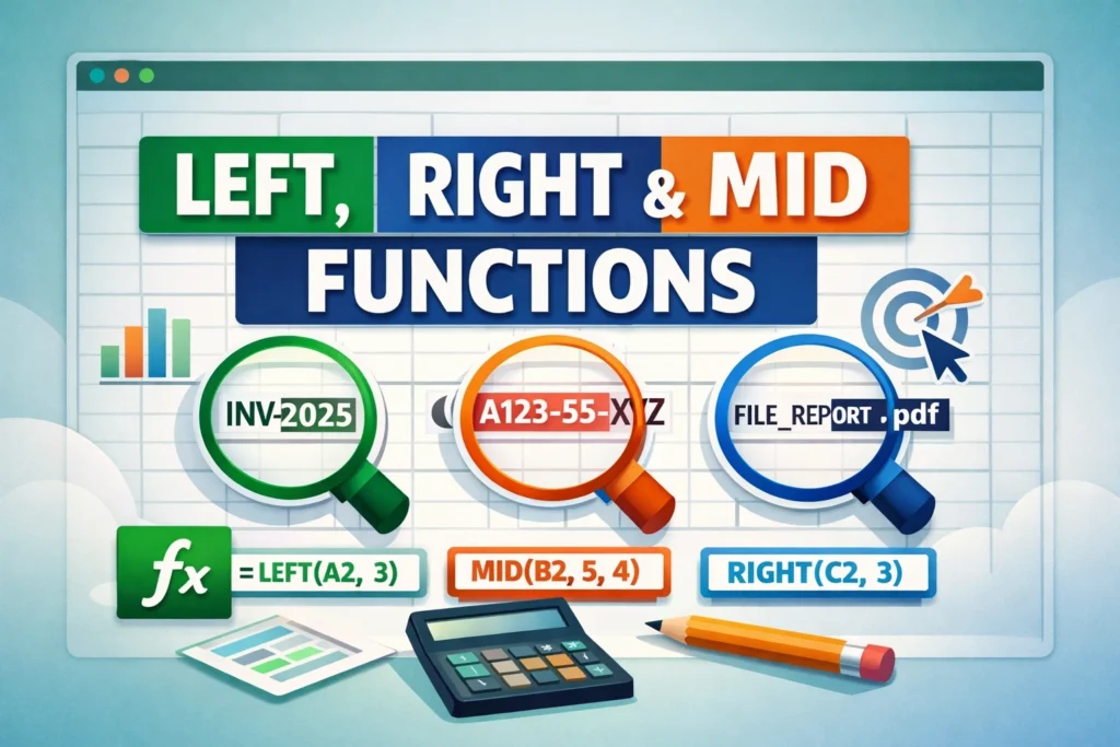 left, right, and mid functions