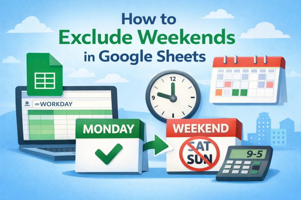 how to exclude weekends in google sheets