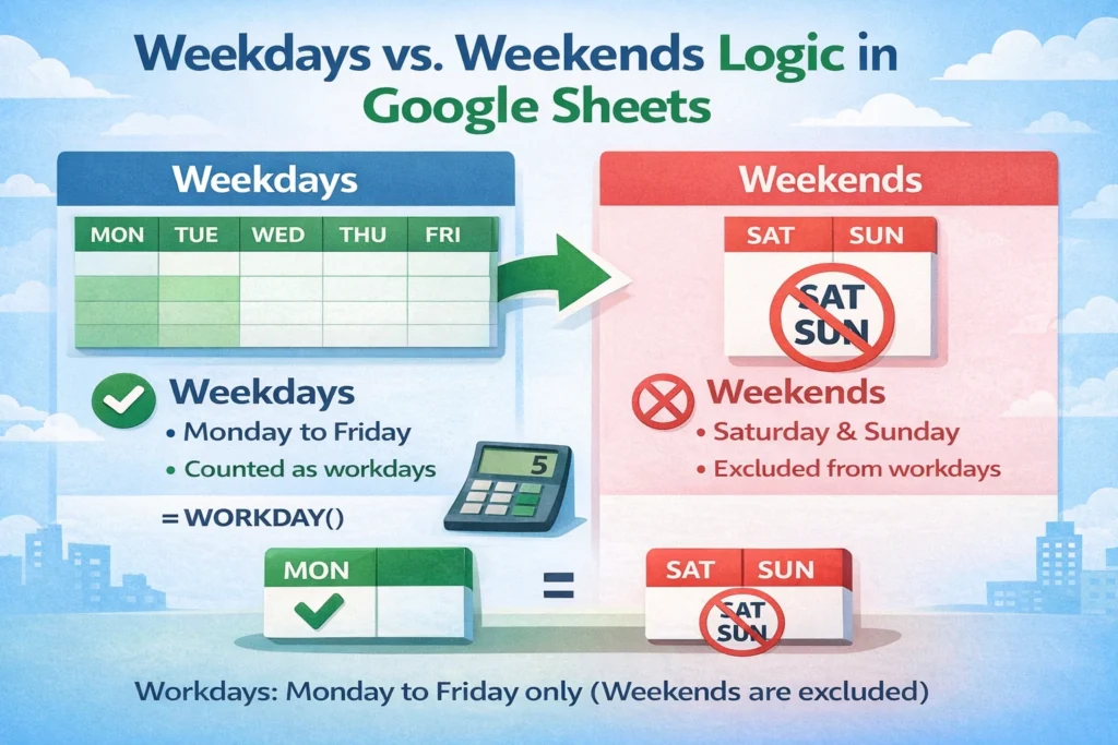 excluding weekends infographic