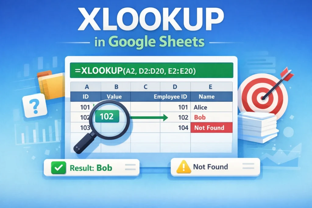 xlookup in google sheets