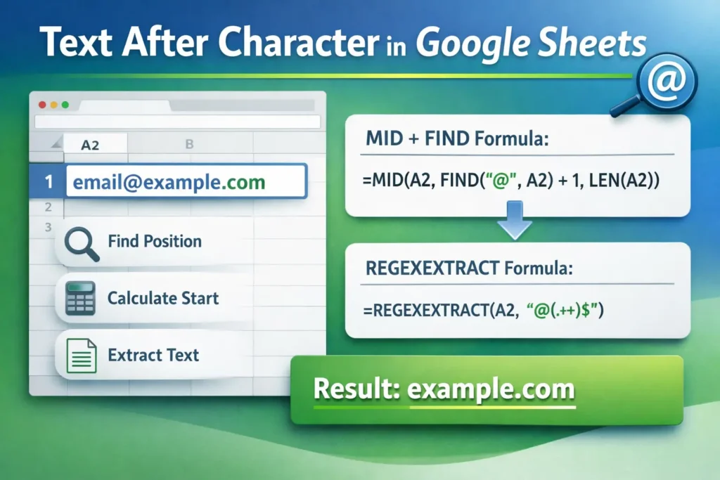 how to extract text after a specific character in google sheets