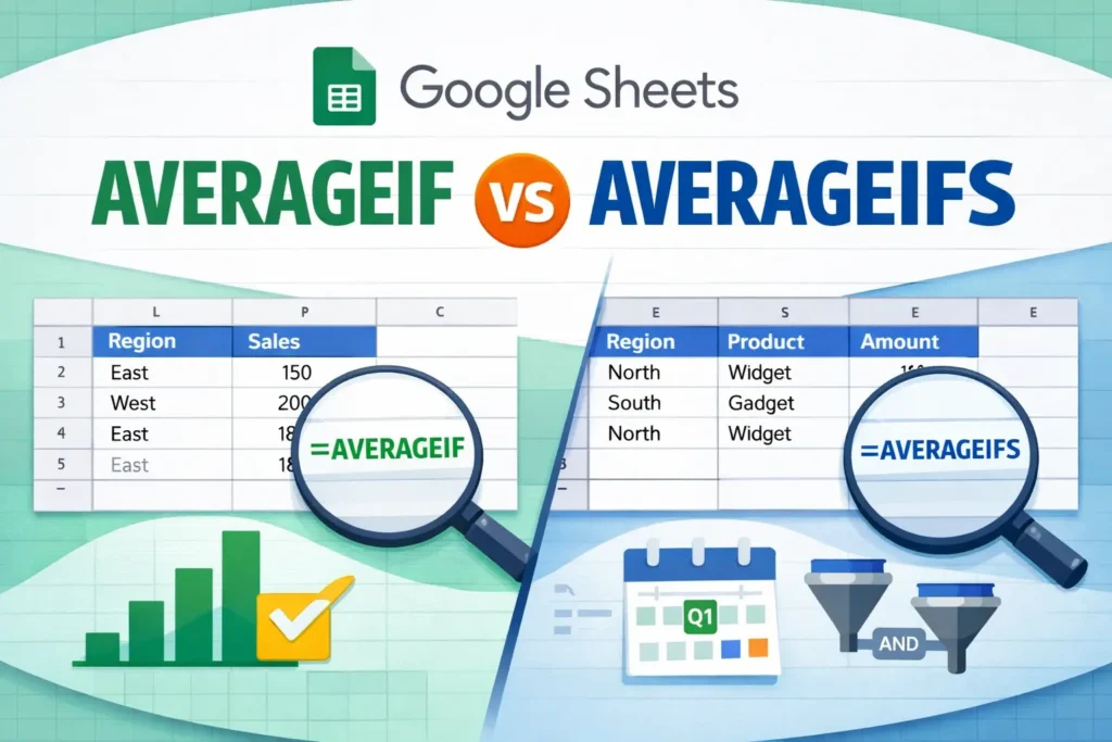 averageif vs averageifs in google sheets