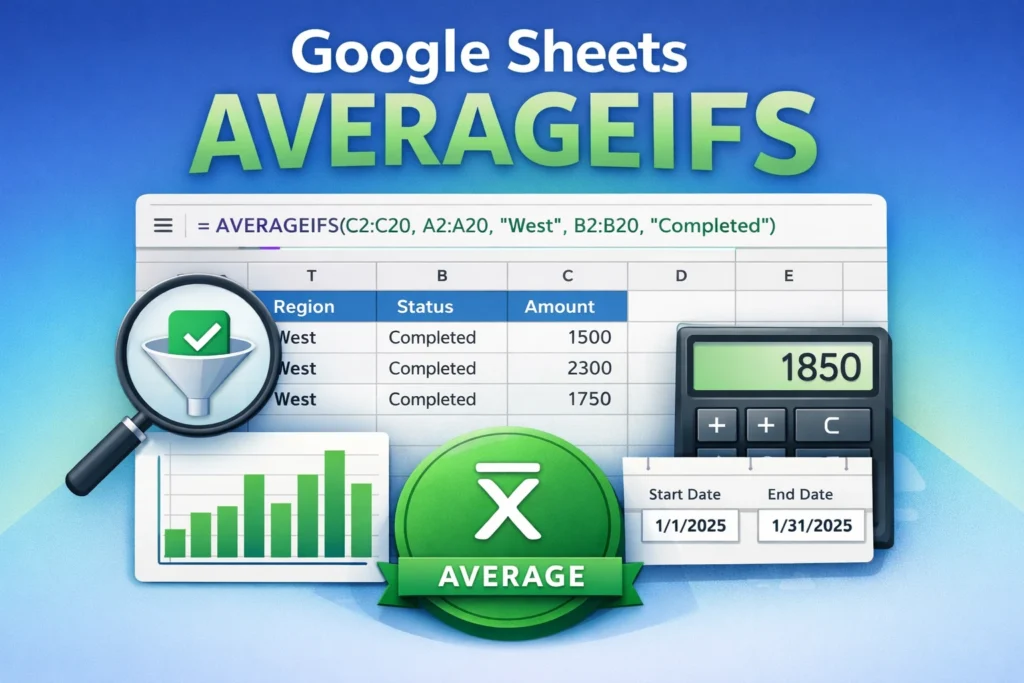 averageifs function in google sheets