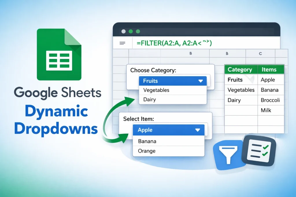 dynamic dropdowns in google sheets