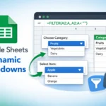 dynamic dropdowns in google sheets