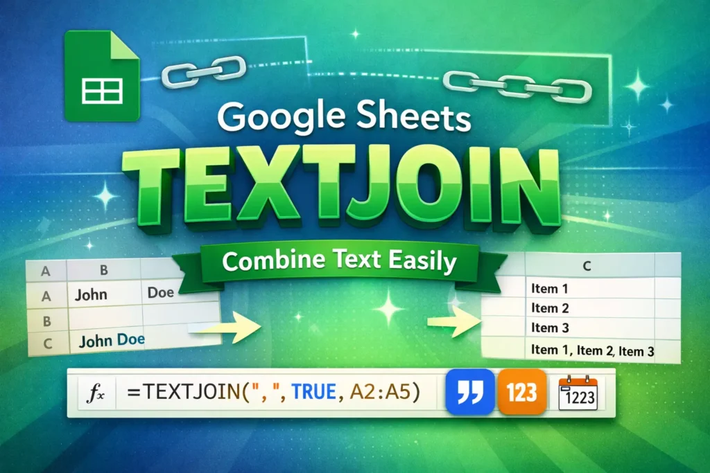 textjoin function in google sheets