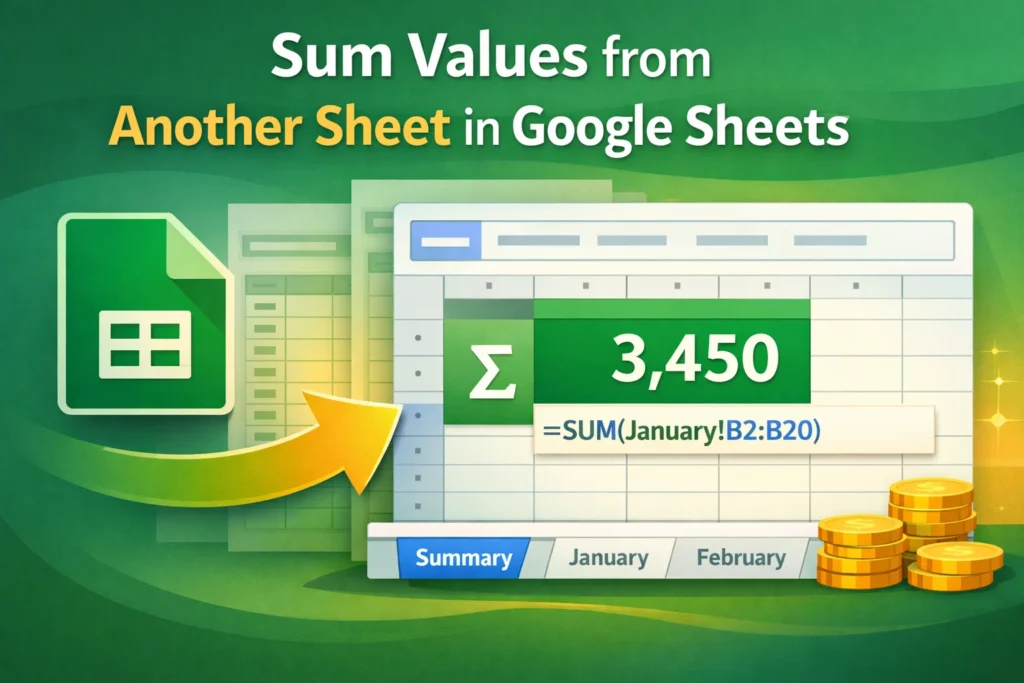 how to sum values from another sheet