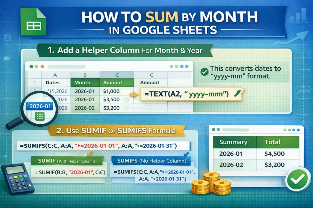 how to sum values by month infographic