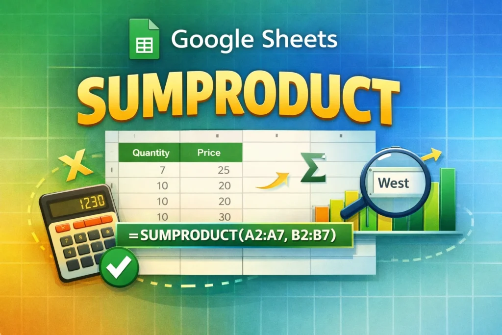 sumproduct in google sheets