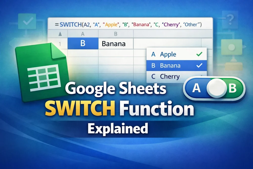 switch function in google sheets