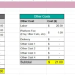 cake cost calculator spreadsheet