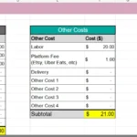 excel cake cost calculator spreadsheet
